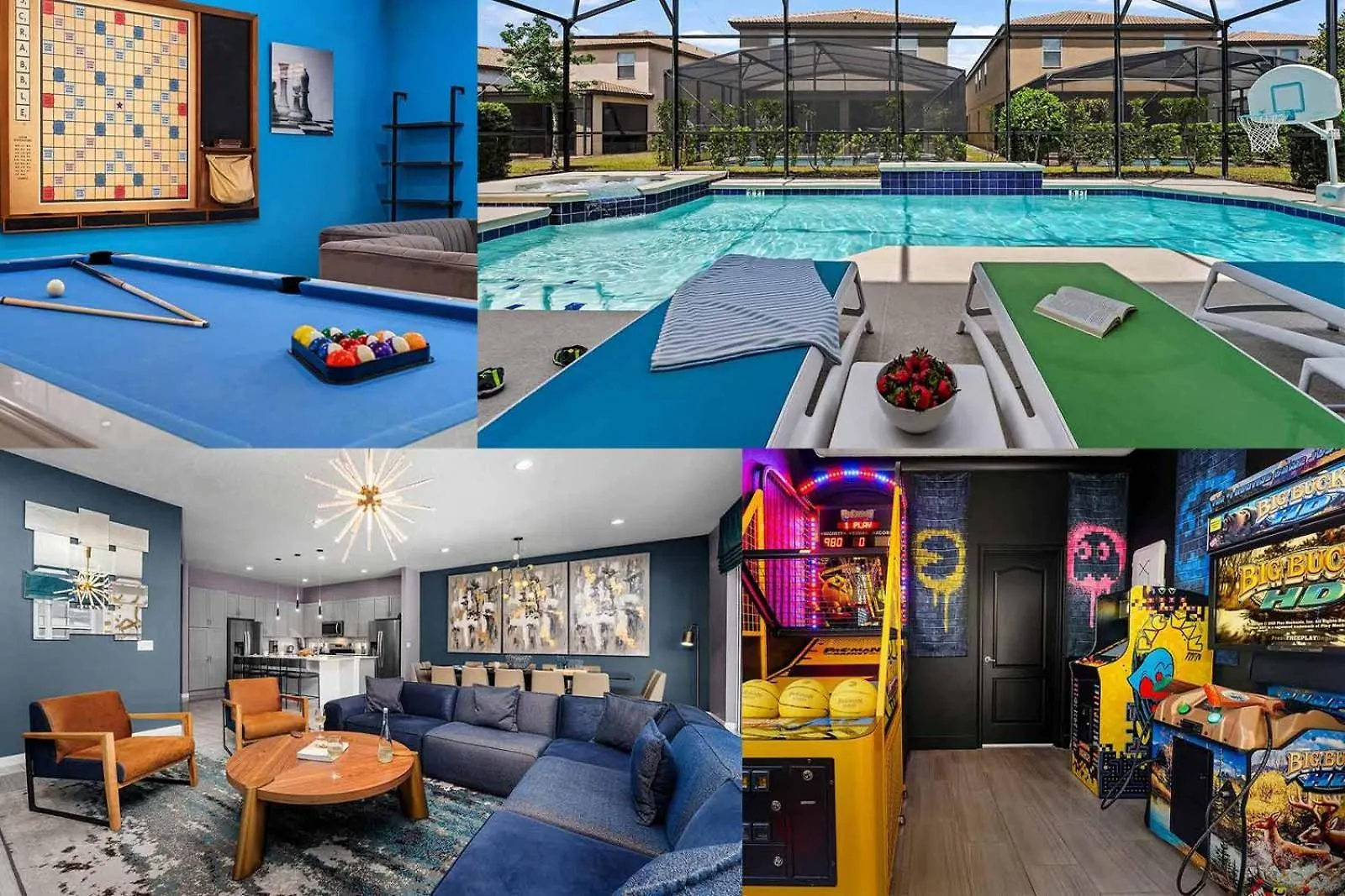 Super Villa With Superhero Theme Br, Arcade & Theater Davenport